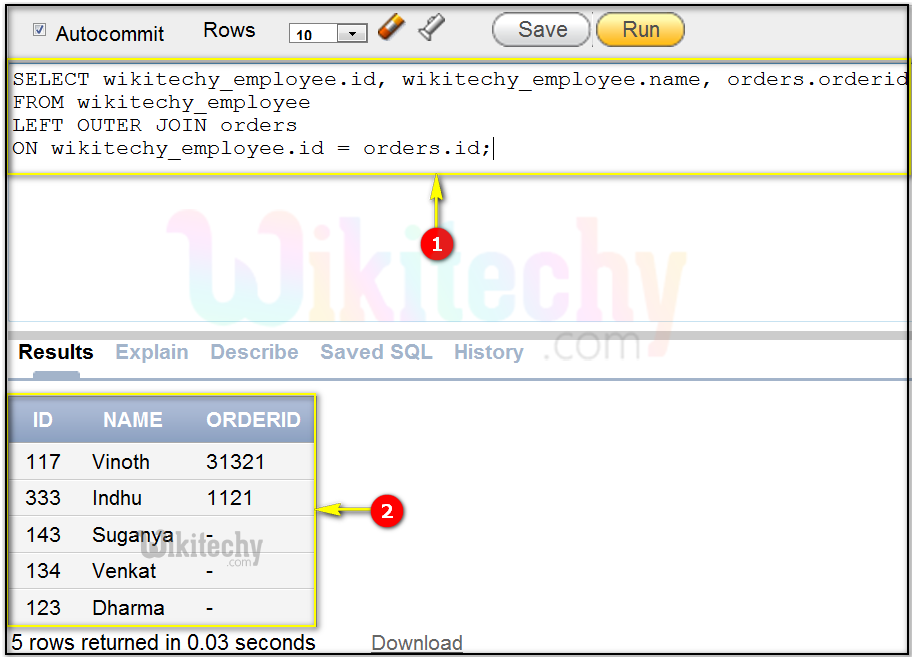  left outerjoin query